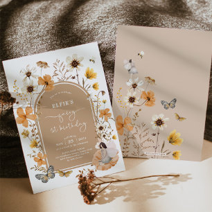 Wildblume Herbst Fairy First Birthday Garden Party Einladung