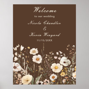 Wildblume Herbstfällt Blumenhochzeit Poster