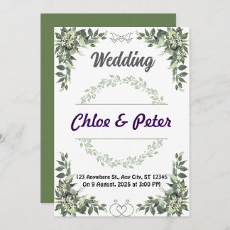 Wildblume Herbsthochzeit Einladung