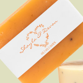 Wildblume Herz Branches & Blätter Hochzeiten Gummistempel