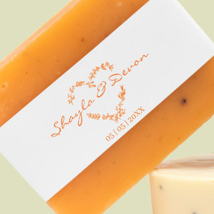 Wildblume Herz Branches & Blätter Hochzeiten Gummistempel