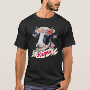 Wildblume Hochland Kuh Farm Tier Vegan Vegetari T-Shirt