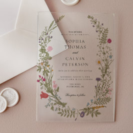 Wildblume Hochzeit Acryleinladungen