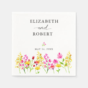 Wildblume Hochzeit Blumenschrift Eleganter Frühlin Serviette
