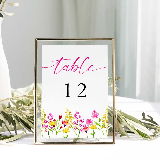 Wildblume Hochzeit Blumenschrift Tischnummer Rosa (Von Creator hochgeladen)