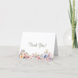 Wildblume Hochzeit Dankeschön-Karte Dankeskarte