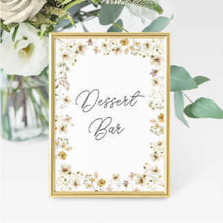 Wildblume Hochzeit Dessert Bar Sign