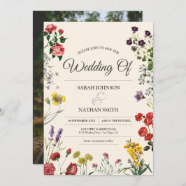 Wildblume Hochzeit Einladung mit maßgeschneidertem