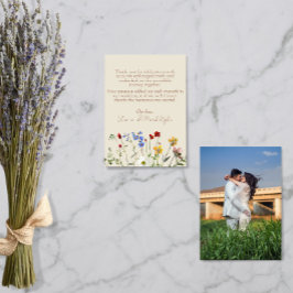 Wildblume Hochzeit Foto Danke Karte