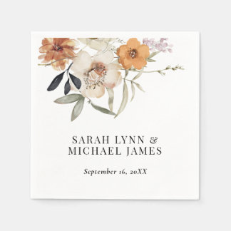 Wildblume Hochzeit im Herbst Paper Napkin Serviette