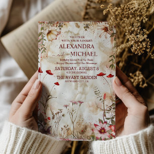 Wildblume Hochzeit rustikale Flora Einladung