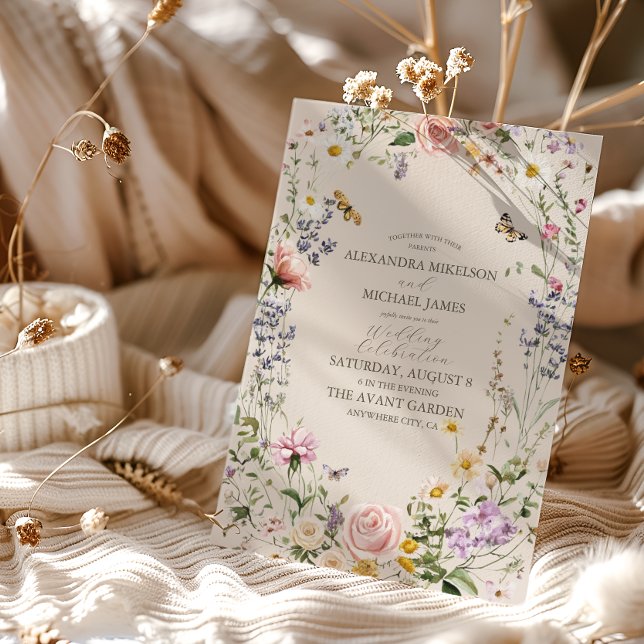 Wildblume Hochzeit Rustikales LandHochzeit Einladung (Von Creator hochgeladen)