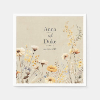 Wildblume Hochzeit Serviette
