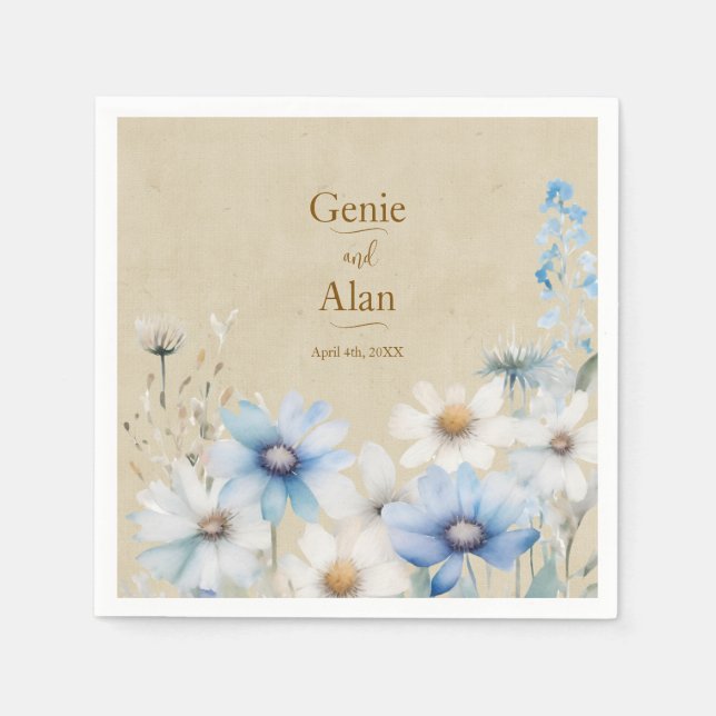 Wildblume Hochzeit Serviette (Vorderseite)