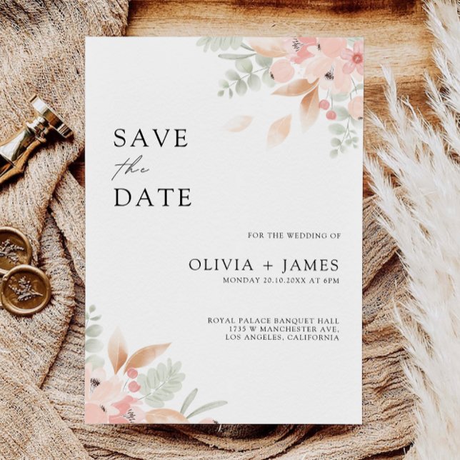 Wildblume Hochzeit Speichern Sie das Datum der Ein Einladung (Wildflower Wedding Save the Date Invitation)
