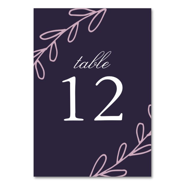 Wildblume Hochzeit Tischnummer (Vorderseite)