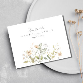 Wildblume Hochzeitbudget Save the Date Ankündigungspostkarte