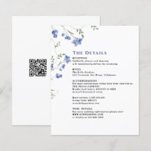 Wildblume Hochzeiten QR C-Umschließungskarten für 