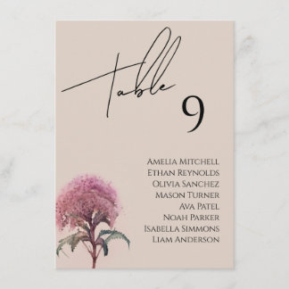 Wildblume Hochzeitkarte Menükarte