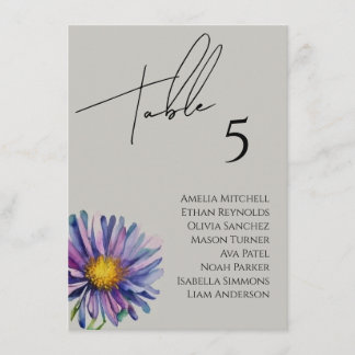 Wildblume Hochzeitkarte Menükarte