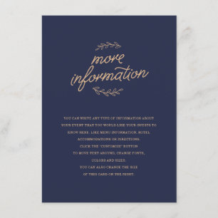 Wildblume-Hochzeits-Einsatz Begleitkarte