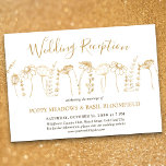 Wildblume Hochzeitsempfang Gold Blumenskizze Einladung<br><div class="desc">Eleganter Hochzeitswettbewerb nur Einladung mit goldener Wildblume Empfang. Dieses einfache und zarte botanische Blumendesign besticht durch goldene Blume,  die in vergoldeter Linienkunst skizziert sind. Die Rezeption wird in handgeschriebenen Schriftzeichen gedruckt und die einladende Vorlage ist für Sie personalisiert. Bitte stöbern Sie in meiner Sketch-Sammlung von Wildblumen nach passenden Artikeln.</div>