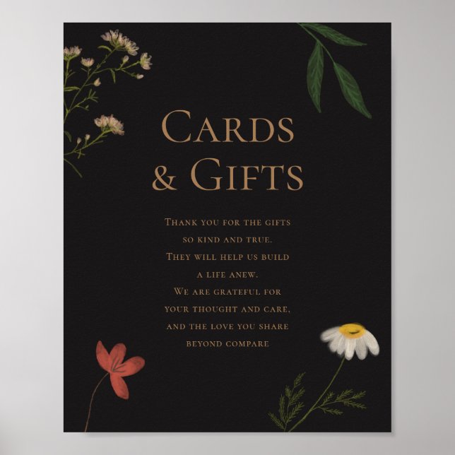 Wildblume Hochzeitsgeschenke und Kartenzeichen Poster (Vorne)