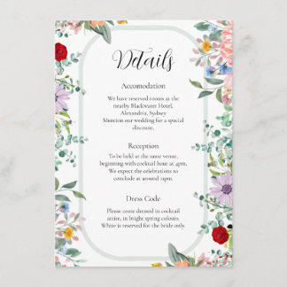 Wildblume Hochzeitskarte Begleitkarte