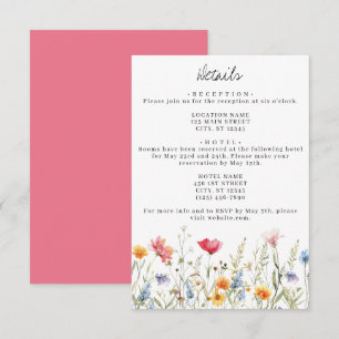 Wildblume-Hochzeitskarte Begleitkarte