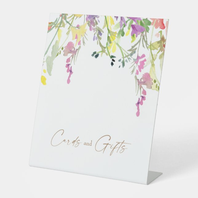 Wildblume Hochzeitskarten und Geschenkgutschrift Sockelschild (Vorderseite)