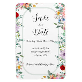 Wildblume Hochzeitssache Datum speichern Magnet