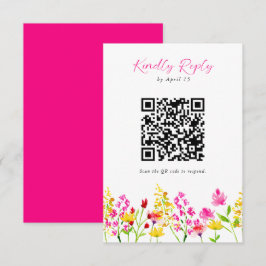 Wildblume Hochzeitsskript RSVP QR-Code