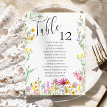 Wildblume-Hochzeitstabelle für beliebig viele Sitz