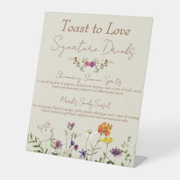 Wildblume Hochzeitstiche Sockelschild