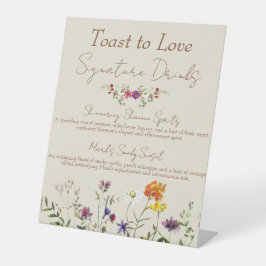 Wildblume Hochzeitstiche Sockelschild