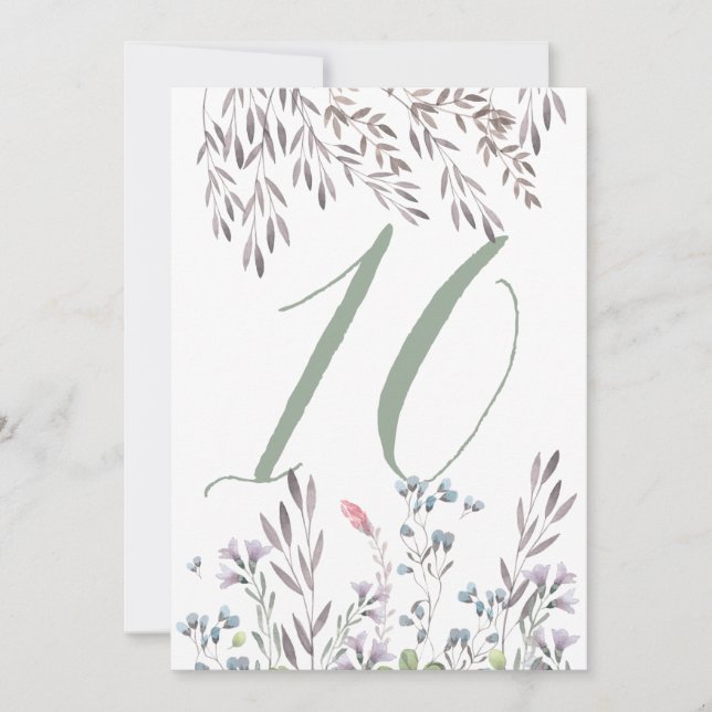 Wildblume Hochzeitstisch Nr. 10 beidseitig Einladung (Vorderseite)
