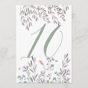 Wildblume Hochzeitstisch Nr. 10 beidseitig Einladung