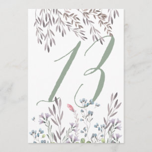 Wildblume Hochzeitstisch Nr. 13 beidseitig Einladung