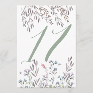 Wildblume Hochzeitstisch Nr. 17 beidseitig Einladung