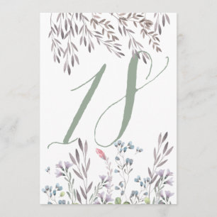 Wildblume Hochzeitstisch Nr. 18 beidseitig Einladung