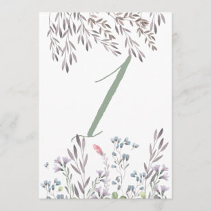 Wildblume Hochzeitstisch Nr. 1 Doppelseitige Karte