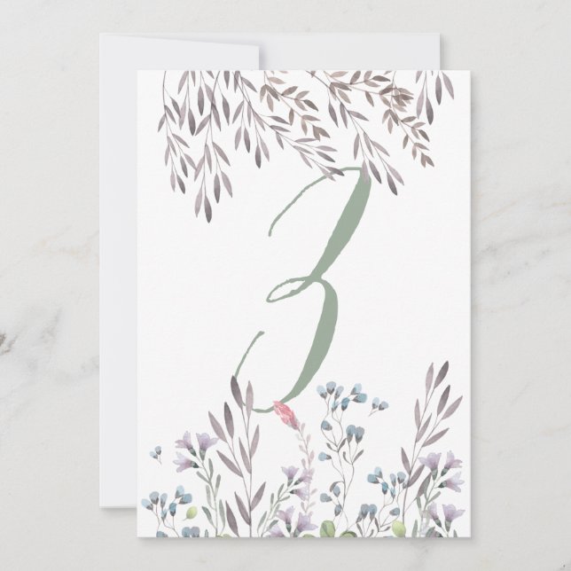 Wildblume Hochzeitstisch Nr. 3 Doppelseitige Karte (Vorderseite)