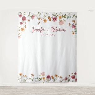 Wildblume-Hochzeitstorte Wandteppich