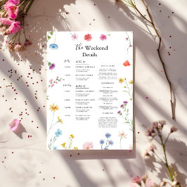 Wildblume Hochzeitswochenende - Fahrplan Feiertagskarte