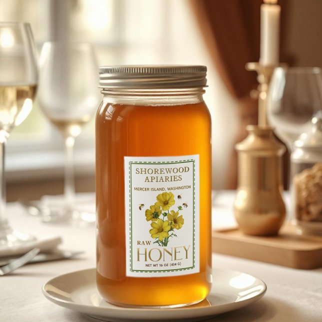Wildblume Honey 2x3" Realistische Bienen gestriche Lebensmitteletikett (Von Creator hochgeladen)