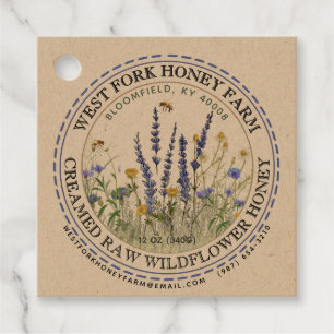 Wildblume Honig Label Bienen gestrichelt Border Kr