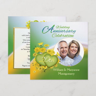 Wildblume Hört 20-jähriges Party Foto Einladung