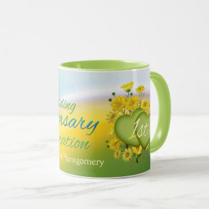 Wildblume hört das Party zum ersten Mal zum Hochze Tasse