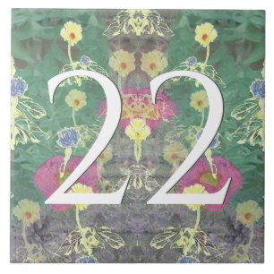 Wildblume House Number Tile Fliese