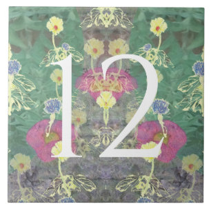 Wildblume House Number Tile Fliese